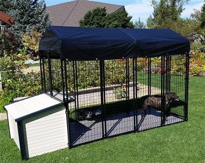 Large black K9 cabin and run
