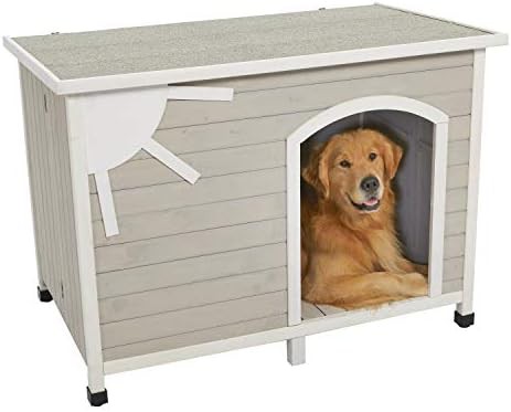 Folding outdoor wooden dog house