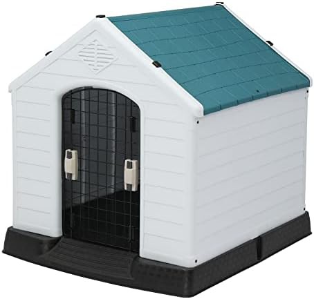 Tall plastic dog kennel with door