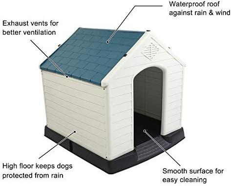 Tall plastic dog kennel with door — photo 5