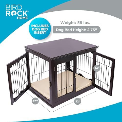 Espresso wooden furniture style dog crate — photo 3