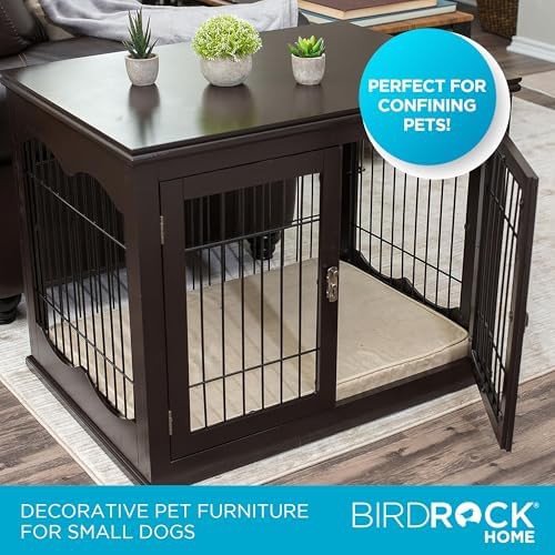 Espresso wooden furniture style dog crate — photo 4