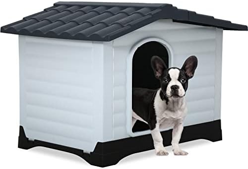 Large grey plastic insulated dog house