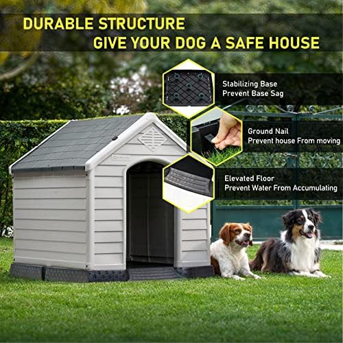 Large gray plastic indoor and outdoor dog house — photo 3