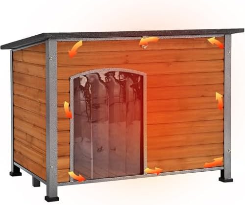 Insulated wooden kennel with raised feet