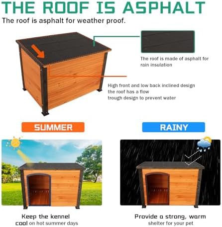 Large orange and black wooden dog house — photo 4