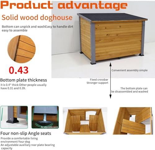 Extra large natural wood outdoor dog house — photo 3