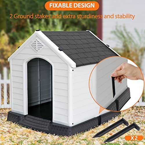 Large weatherproof plastic dog house with vents — photo 4