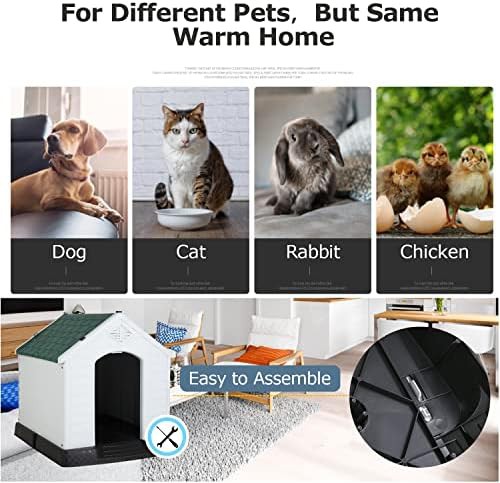 Green plastic kennel with elevated floor — photo 4