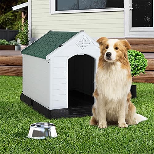 Green plastic kennel with elevated floor — photo 5