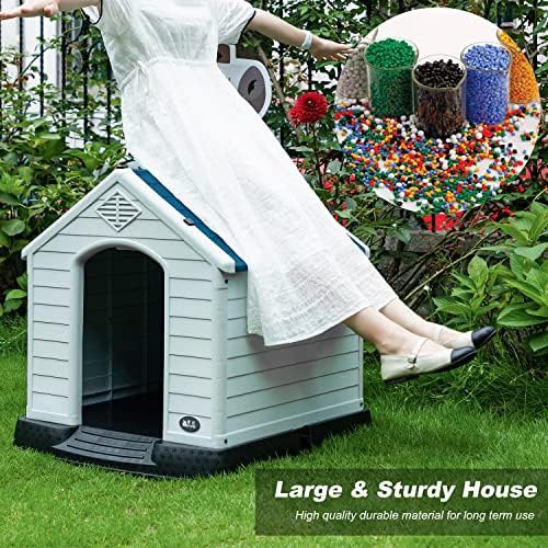 Blue plastic dog house with front porch — photo 5