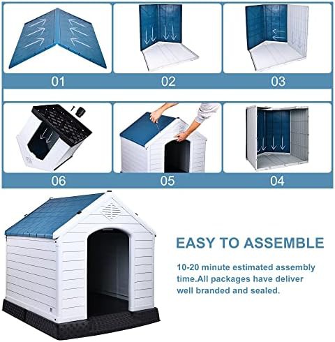 Blue plastic puppy shelter with elevated floor — photo 4