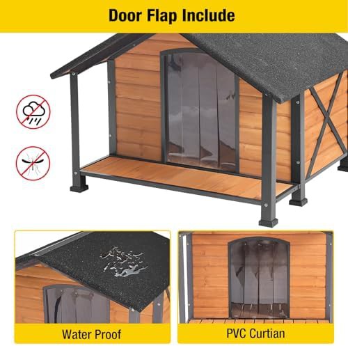 Large wooden kennel with front porch — photo 4