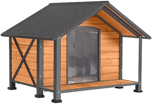 Weatherproof wooden house with raised feet