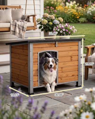 Brown wooden dog house with iron frame — photo 3