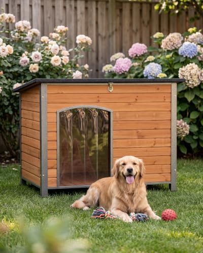 Brown wooden dog house with iron frame — photo 4