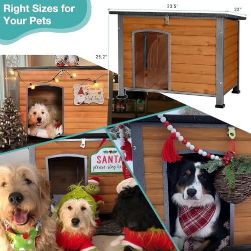 Brown wooden dog house with iron frame — photo 5