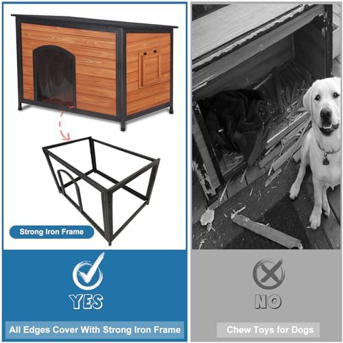 Insulated wooden dog house with metal frame — photo 4