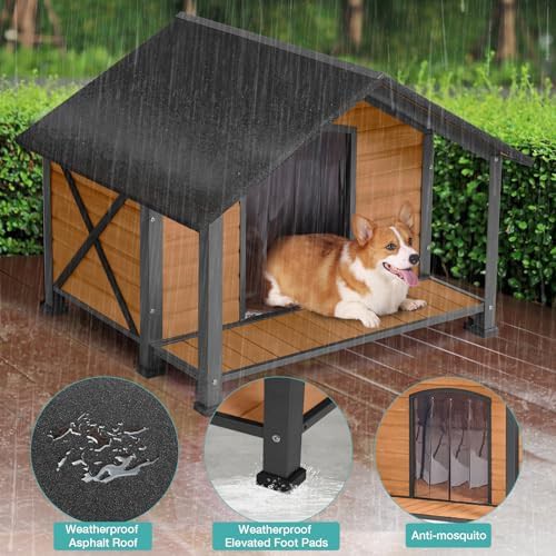 Wooden dog house with large front porch — photo 5
