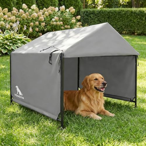 Weatherproof grey fabric pet tent XL