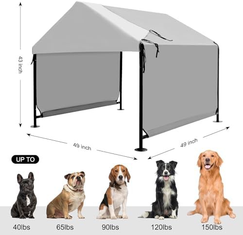 Weatherproof grey fabric pet tent XL — photo 4
