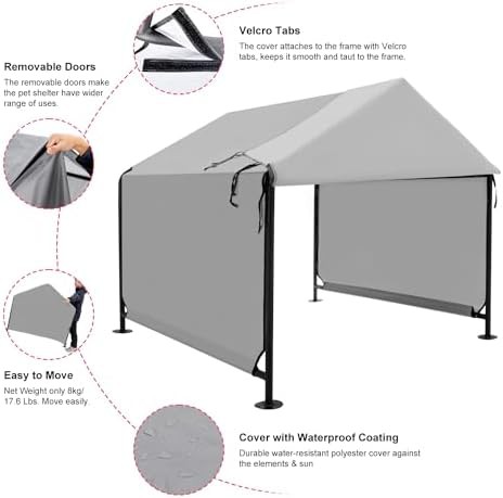 Weatherproof grey fabric pet tent XL — photo 5