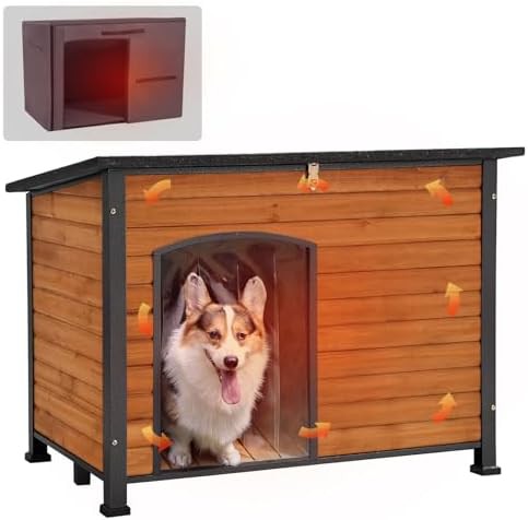 Large insulated weatherproof wooden dog house