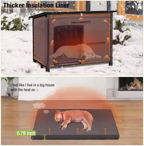 Large insulated weatherproof wooden dog house — photo 4