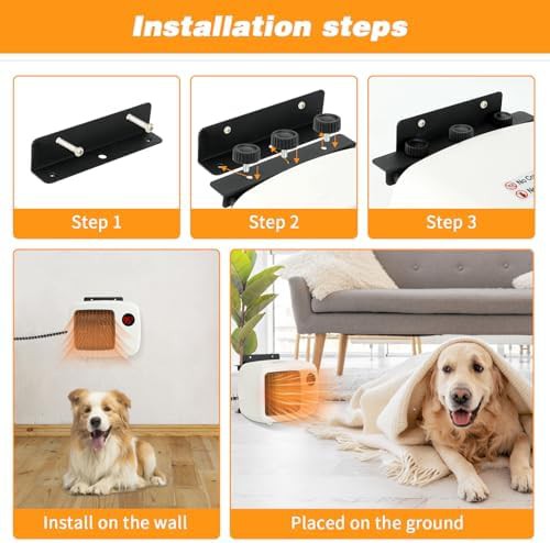 Wall mounted dog house heater with thermostat — photo 5