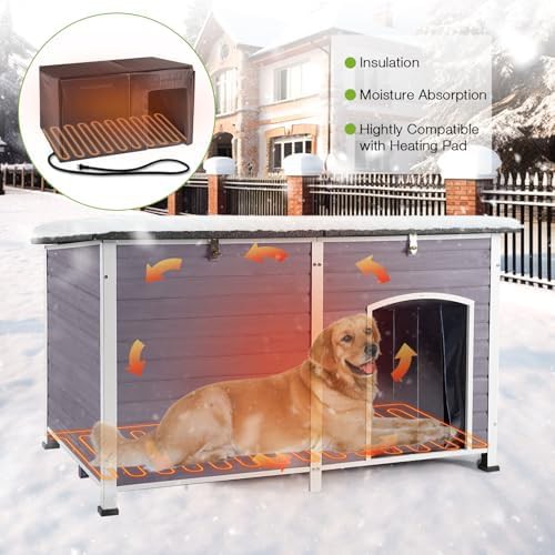 Large insulated dog house with heating pad — photo 4
