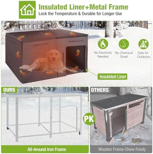 Extra large wooden kennel with thermal liner — photo 4