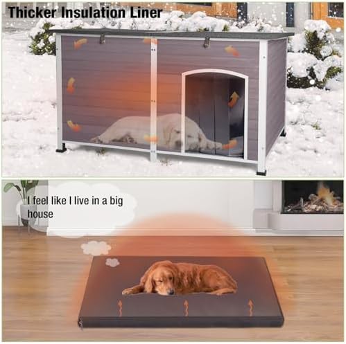 Extra large wooden kennel with thermal liner — photo 5