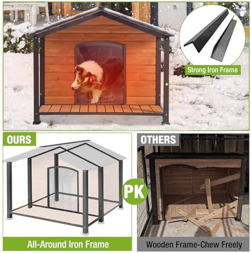 Insulated wooden kennel with iron frame — photo 5