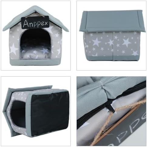 Grey fabric indoor house for medium dogs — photo 5