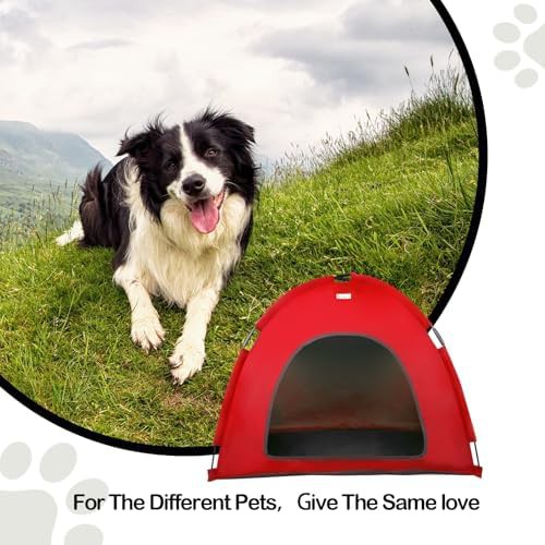 Red waterproof tent house for small pets — photo 5