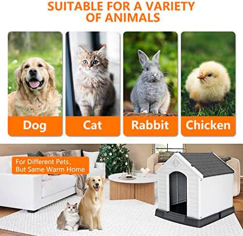 Grey plastic dog house with air vents — photo 3