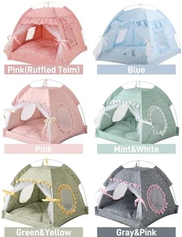 Pink ruffled lace pet teepee tent — photo 5