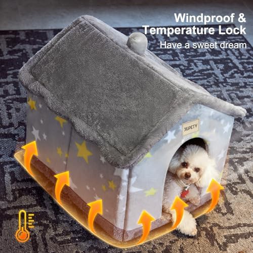 Foldable grey indoor dog kennel with cushion — photo 4