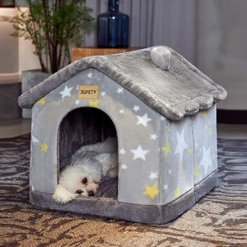 Grey soft indoor dog cave bed