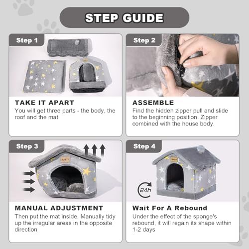 Grey soft indoor dog cave bed — photo 5