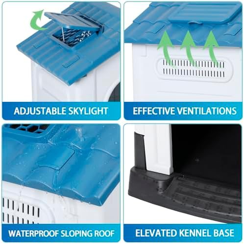 Folding plastic dog house with adjustable skylight — photo 3