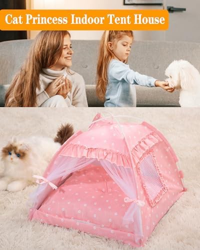 Small Pink Princess Bed Tent with Mesh — photo 4