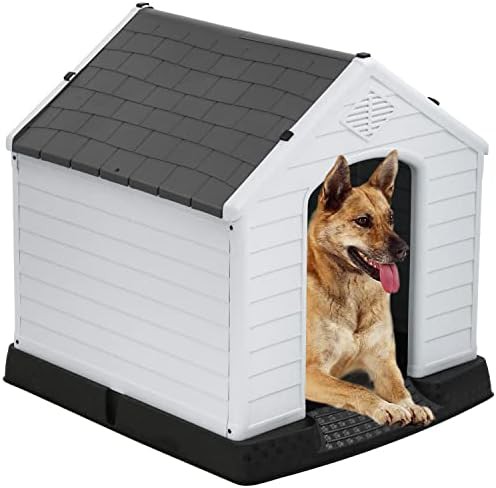 Small ventilated plastic kennel for outdoors