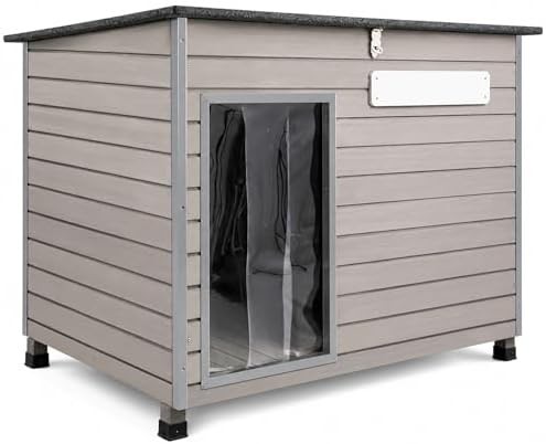 Large wooden kennel with iron frame