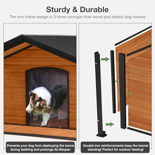 Insulated fir wood and iron frame kennel — photo 5