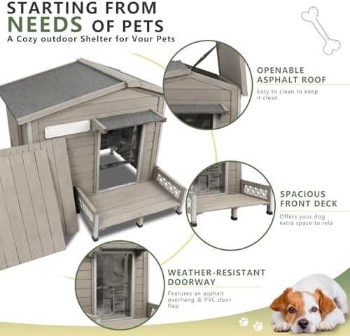 Grey wooden outdoor kennel for large dogs — photo 5