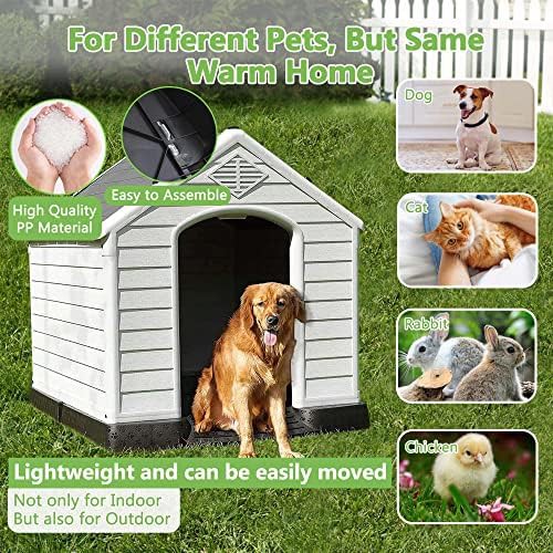 Large grey insulated plastic kennel with vents — photo 3