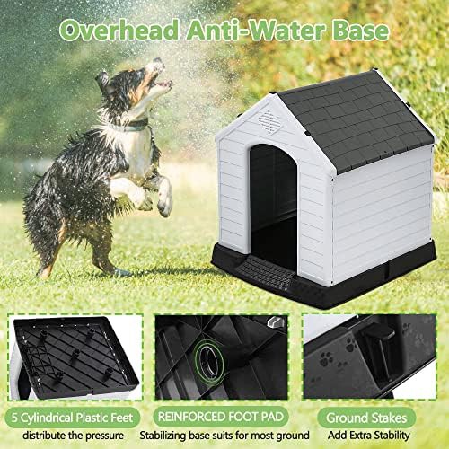 Large grey insulated plastic kennel with vents — photo 4