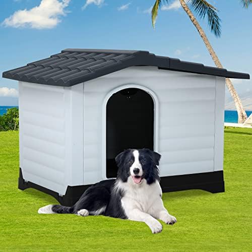 Compact outdoor plastic dog kennel 26 inch