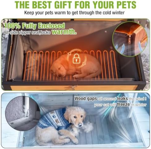 Heated brown insulated kennel for medium dogs — photo 4